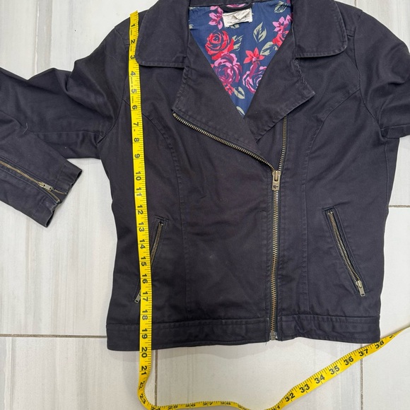 Side Zip Jacket Levi’s Women’s Small S Black Utility Jean Canvas Short - Picture 7 of 7